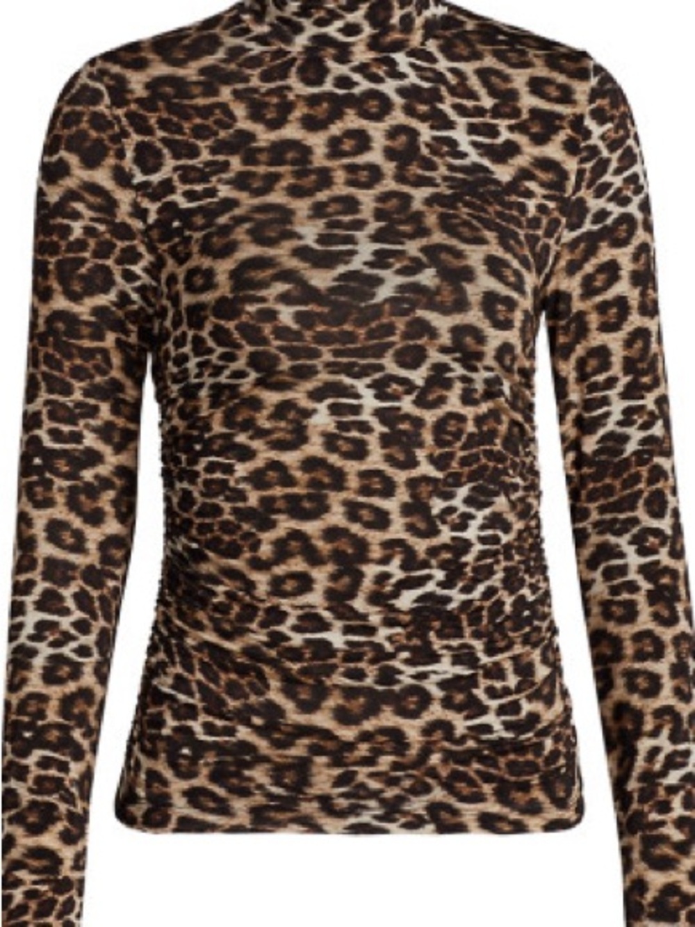 FARM Rio Leopard Mock Neck Mesh Long Sleeve Top - Picture 2 of 5